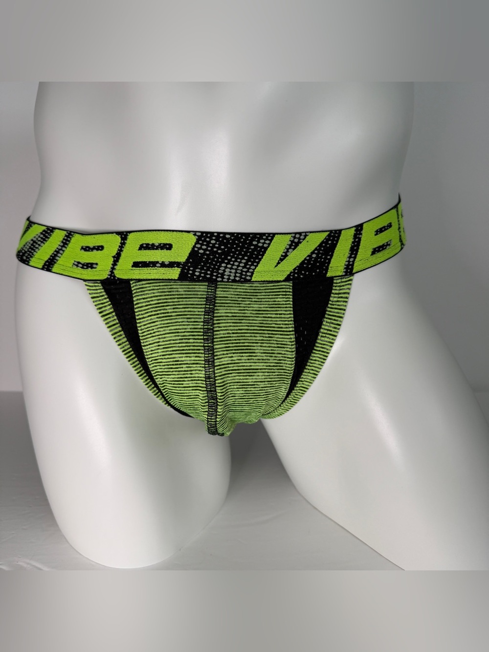 Andrew Christian Vibe Jockstrap - Neon Green & Black